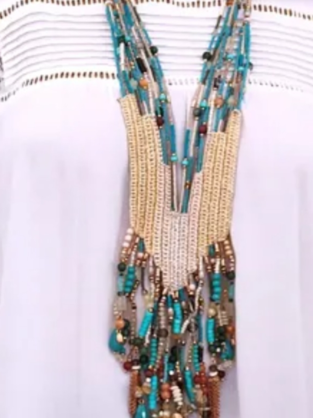 Chico's Multi-Strand Fringe Necklace